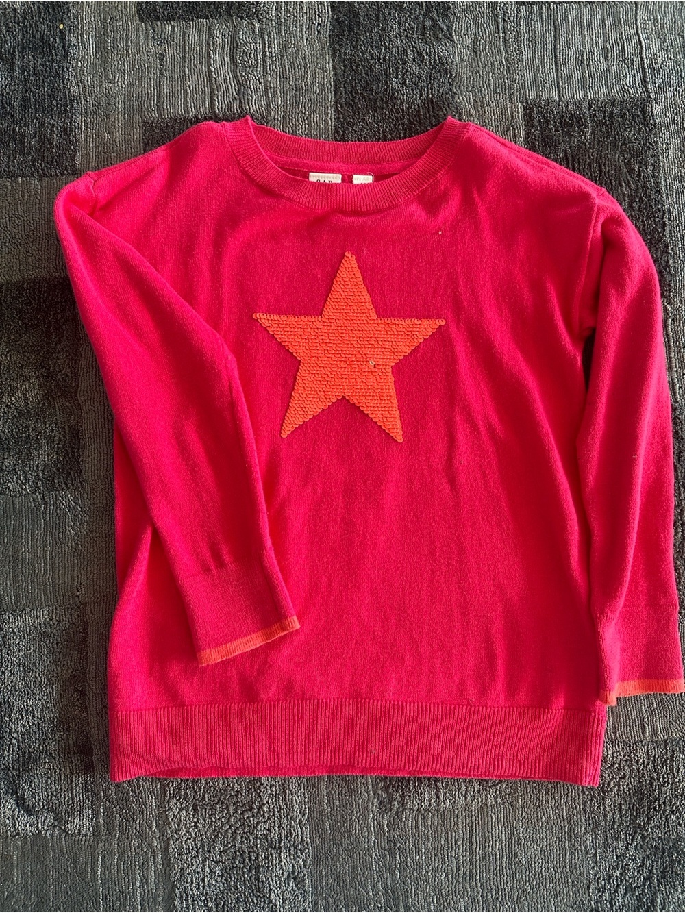 GAP Pink Sweater with Orange/Silver Sequin Star